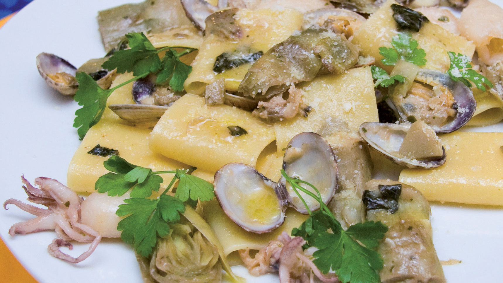 Paccheri mare e carciofi